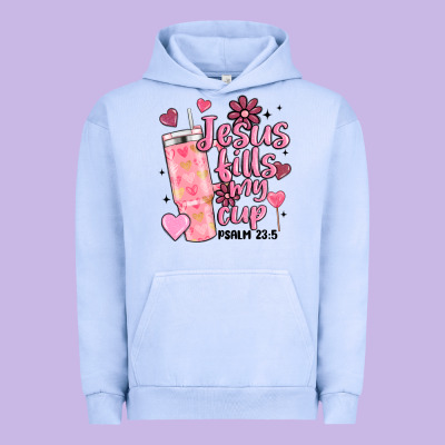 Valentine Jesus Fills My Cup Urban Hoodie Designed By Maliassmallbusiness