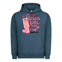 Pigment Midnight Navy valentine jesus fills my cup Urban Hoodie - MaliasSmallBusiness