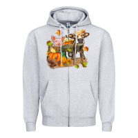 Heather Grey fall farm animals Zipper Hoodie - Zillion Design Studio