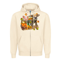 Sandshell fall farm animals Zipper Hoodie - Zillion Design Studio