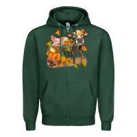 Sports Green fall farm animals Zipper Hoodie - Zillion Design Studio