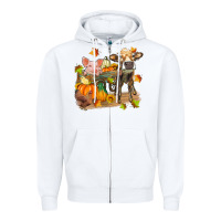 White fall farm animals Zipper Hoodie - Zillion Design Studio