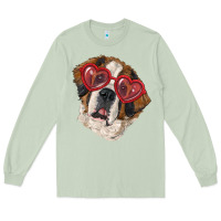 Matcha Saint bernard with love glasses Long Sleeve Tee - RanaPortraitStore