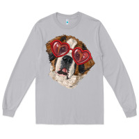 Moon Dust Saint bernard with love glasses Long Sleeve Tee - RanaPortraitStore
