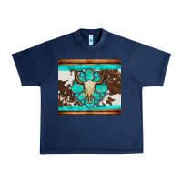 Navy bull skull and turquoise cowhide tumbler Urban Heavy Tee - Artiststas