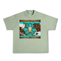 Oil Green bull skull and turquoise cowhide tumbler Urban Heavy Tee - Artiststas