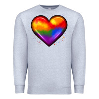 Heather Grey pride heart Premium Sweatshirt - JahusDesignShop