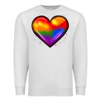 Oatmeal Heather pride heart Premium Sweatshirt - JahusDesignShop