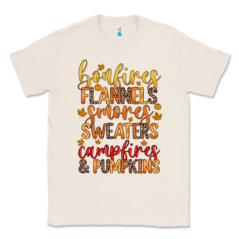 Bonfires Flannels S'mores Campfires And Pumpkins Classic Tee by Zillion Design Studio | Teevron