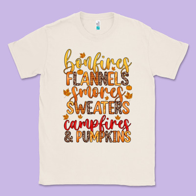Bonfires Flannels S'mores Campfires And Pumpkins Classic Tee Designed By Zillion Design Studio