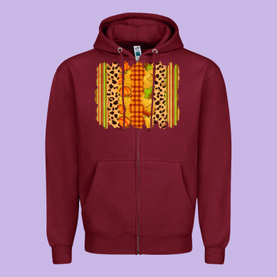 Fall Brushstroke Zipper Hoodie Designed By Zillion Design Studio