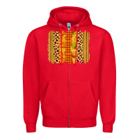 Red fall brushstroke Zipper Hoodie - Zillion Design Studio