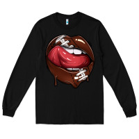 Black sports lips american football Long Sleeve Tee - texasbilliewilder