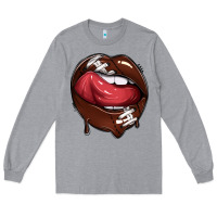 Heather Grey sports lips american football Long Sleeve Tee - texasbilliewilder