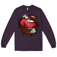 Plum sports lips american football Long Sleeve Tee - texasbilliewilder
