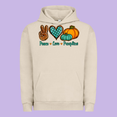 Peace Love Pumpkins Urban Hoodie Designed By Nancycooperartshop