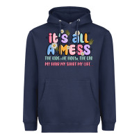 Navy its all a mess Heavyweight Hoodie - JahusDesignShop