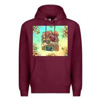 Burgundy country cassette tapes Premium Hoodie - MaliasSmallBusiness