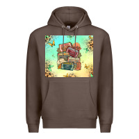 Coffee country cassette tapes Premium Hoodie - MaliasSmallBusiness
