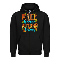 Black fall breeze autumn leaves Zipper Hoodie - Zillion Design Studio