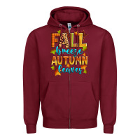 Burgundy fall breeze autumn leaves Zipper Hoodie - Zillion Design Studio