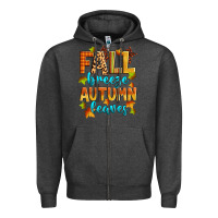 Charcoal Heather fall breeze autumn leaves Zipper Hoodie - Zillion Design Studio