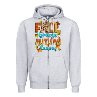 Heather Grey fall breeze autumn leaves Zipper Hoodie - Zillion Design Studio