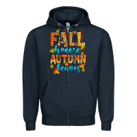 Navy fall breeze autumn leaves Zipper Hoodie - Zillion Design Studio