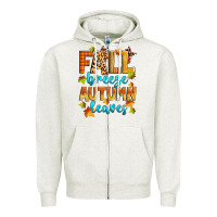 Oatmeal Heather fall breeze autumn leaves Zipper Hoodie - Zillion Design Studio