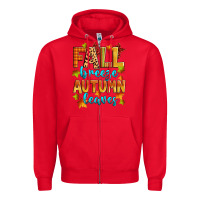 Red fall breeze autumn leaves Zipper Hoodie - Zillion Design Studio