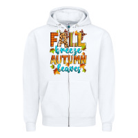White fall breeze autumn leaves Zipper Hoodie - Zillion Design Studio