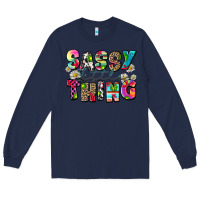 Navy sassy little thing Long Sleeve Tee - Zillion Design Studio