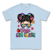 Dusty Blue hello sixth grade kid Classic Tee - texasbilliewilder