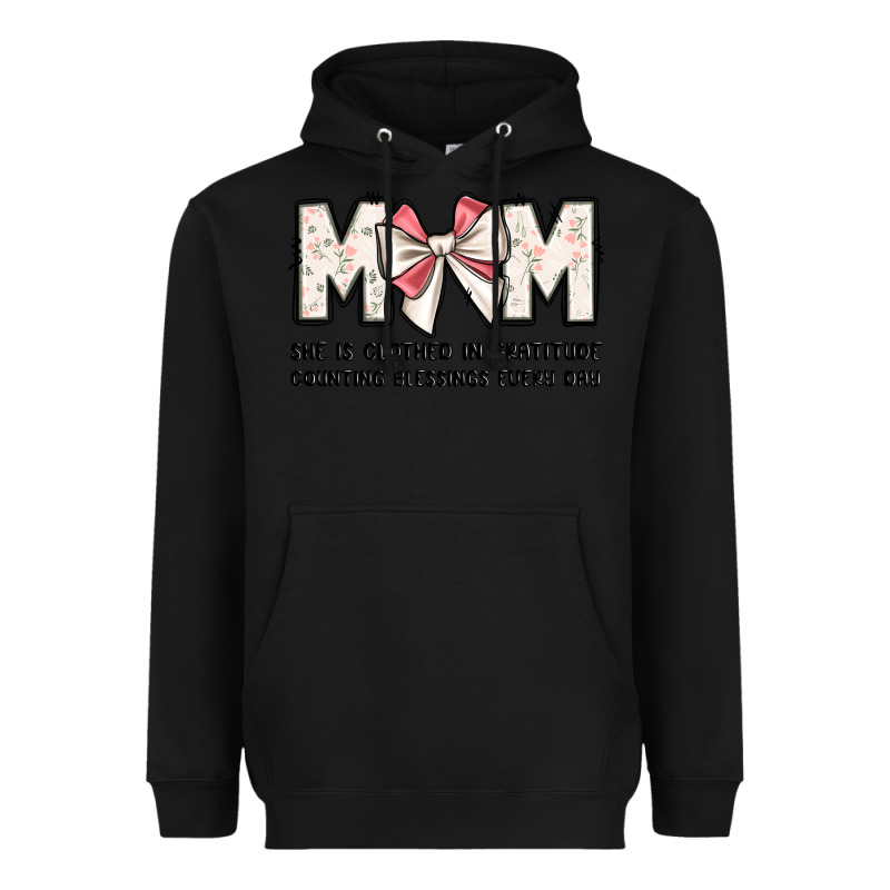 Mom She Is Clothed In Gratitude Counting Blessings Heavyweight Hoodie by JahusDesignShop | Teevron
