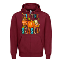 Burgundy 'tis the season fall Zipper Hoodie - Zillion Design Studio