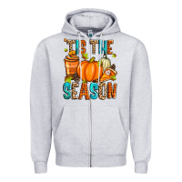 Heather Grey 'tis the season fall Zipper Hoodie - Zillion Design Studio