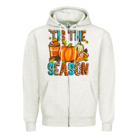 Oatmeal Heather 'tis the season fall Zipper Hoodie - Zillion Design Studio
