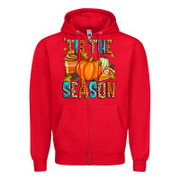 Red 'tis the season fall Zipper Hoodie - Zillion Design Studio