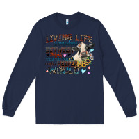 Navy living life somewhere between jesus take the wheel Long Sleeve Tee - Zillion Design Studio