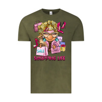 Vintage Olive shopping life  gnome Vintage Tee - BarkalooDesign
