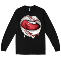 Black sports lips baseball Long Sleeve Tee - texasbilliewilder