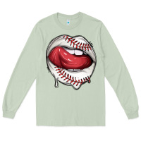 Matcha sports lips baseball Long Sleeve Tee - texasbilliewilder