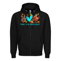Black peace love thanksgiving Zipper Hoodie - Zillion Design Studio