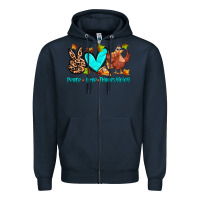 Navy peace love thanksgiving Zipper Hoodie - Zillion Design Studio