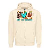 Sandshell peace love thanksgiving Zipper Hoodie - Zillion Design Studio