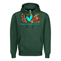 Sports Green peace love thanksgiving Zipper Hoodie - Zillion Design Studio