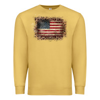 Antique Gold Old Leopard American Flag Frame Premium Sweatshirt - Bettercallsaul
