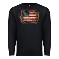 Black Old Leopard American Flag Frame Premium Sweatshirt - Bettercallsaul