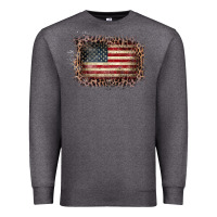 Charcoal Heather Old Leopard American Flag Frame Premium Sweatshirt - Bettercallsaul