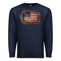 Navy Old Leopard American Flag Frame Premium Sweatshirt - Bettercallsaul